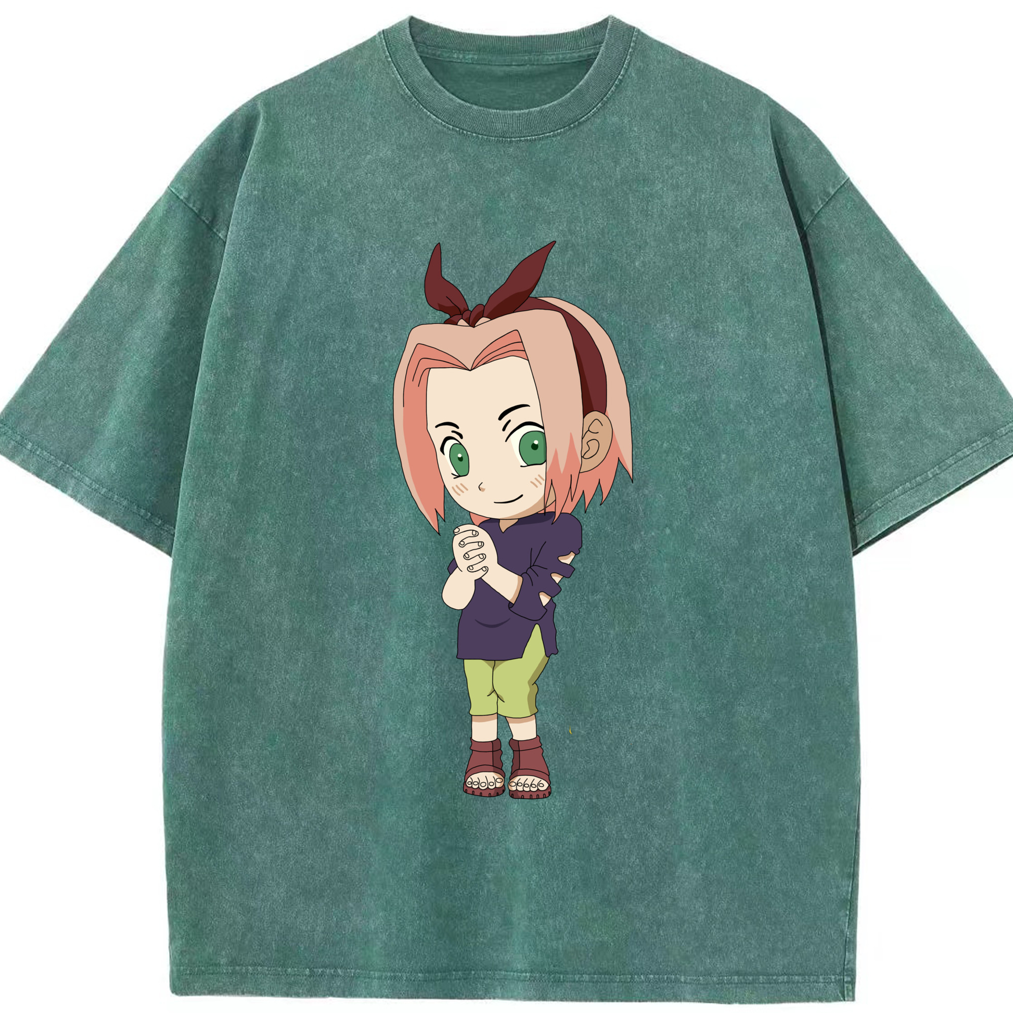 （画像用） NARUTO -ナルト- 春野サクラ Haruno Sakura 綿100% ヴィンテージ風 半袖Tシャツ（フロントプリント）